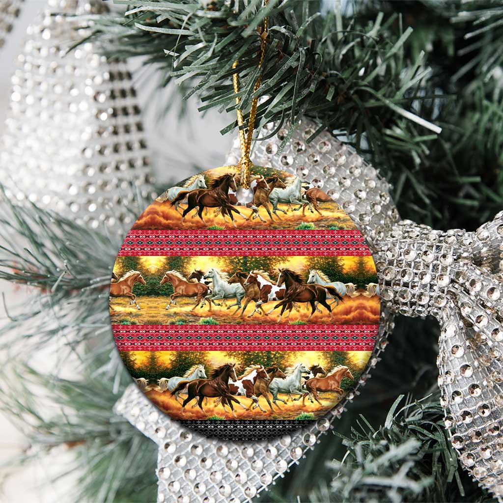 Horse Native American Pattern Christmas Ceramic Ornament Xmas Holiday Patterns - Wonder Print Shop