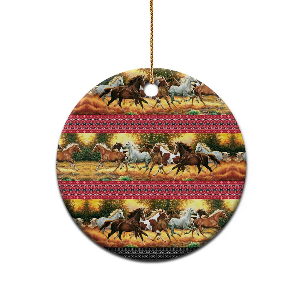 Horse Native American Pattern Christmas Ceramic Ornament Xmas Holiday Patterns - Wonder Print Shop