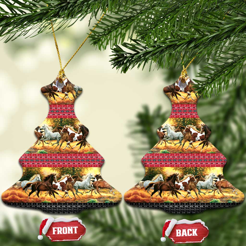 Horse Native American Pattern Christmas Ceramic Ornament Xmas Holiday Patterns - Wonder Print Shop
