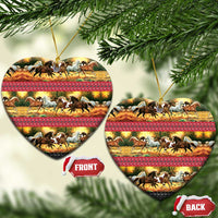 Horse Native American Pattern Christmas Ceramic Ornament Xmas Holiday Patterns - Wonder Print Shop