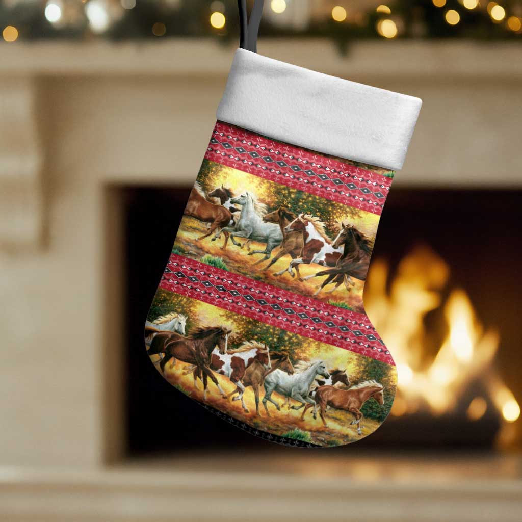 Horse Native American Pattern Christmas Christmas Stocking Xmas Holiday Patterns - Wonder Print Shop
