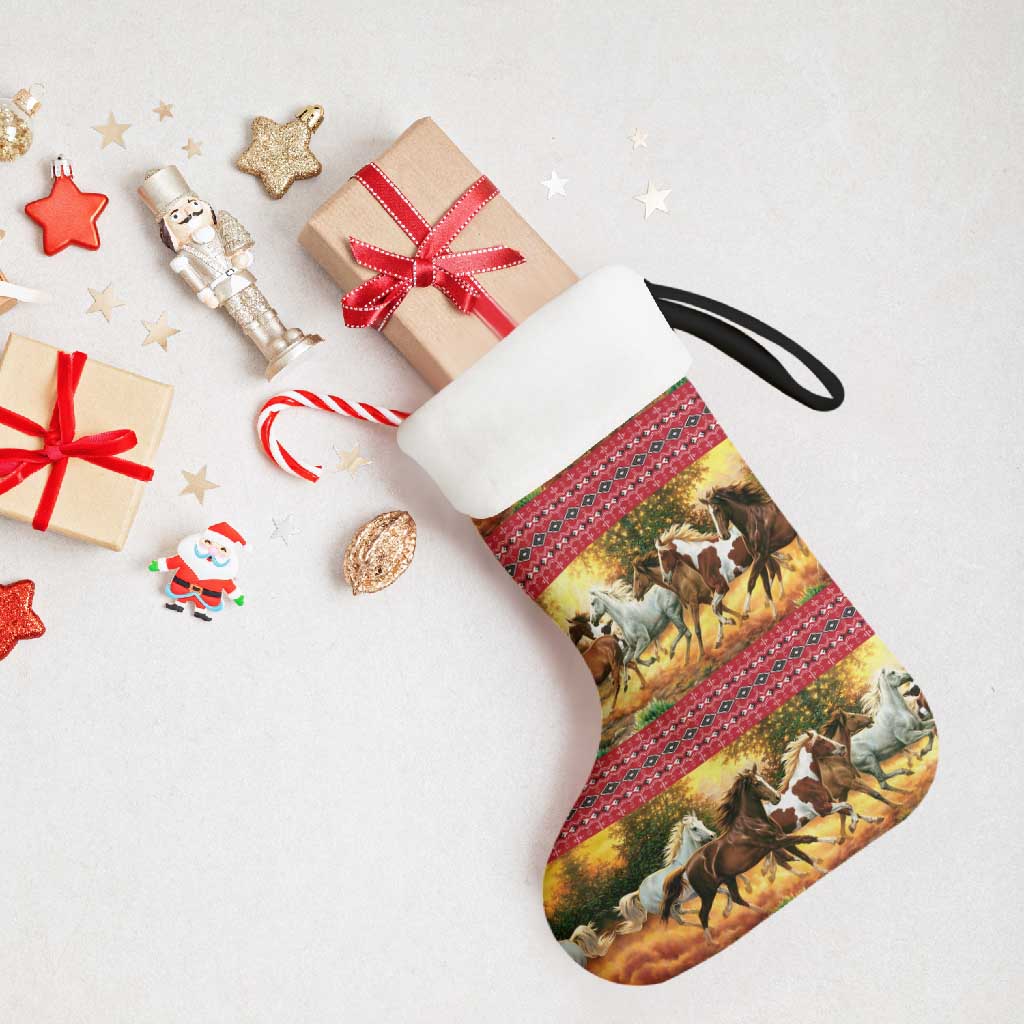 Horse Native American Pattern Christmas Christmas Stocking Xmas Holiday Patterns - Wonder Print Shop