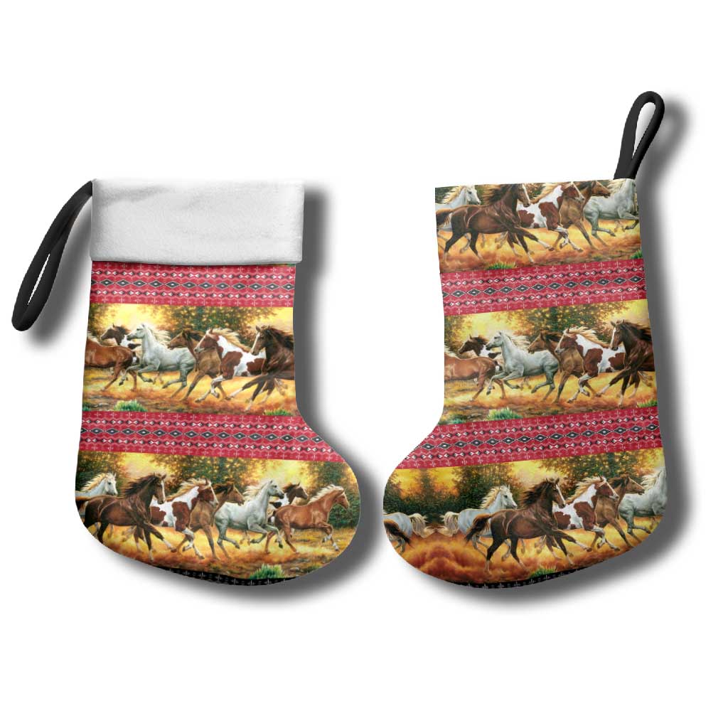 Horse Native American Pattern Christmas Christmas Stocking Xmas Holiday Patterns - Wonder Print Shop