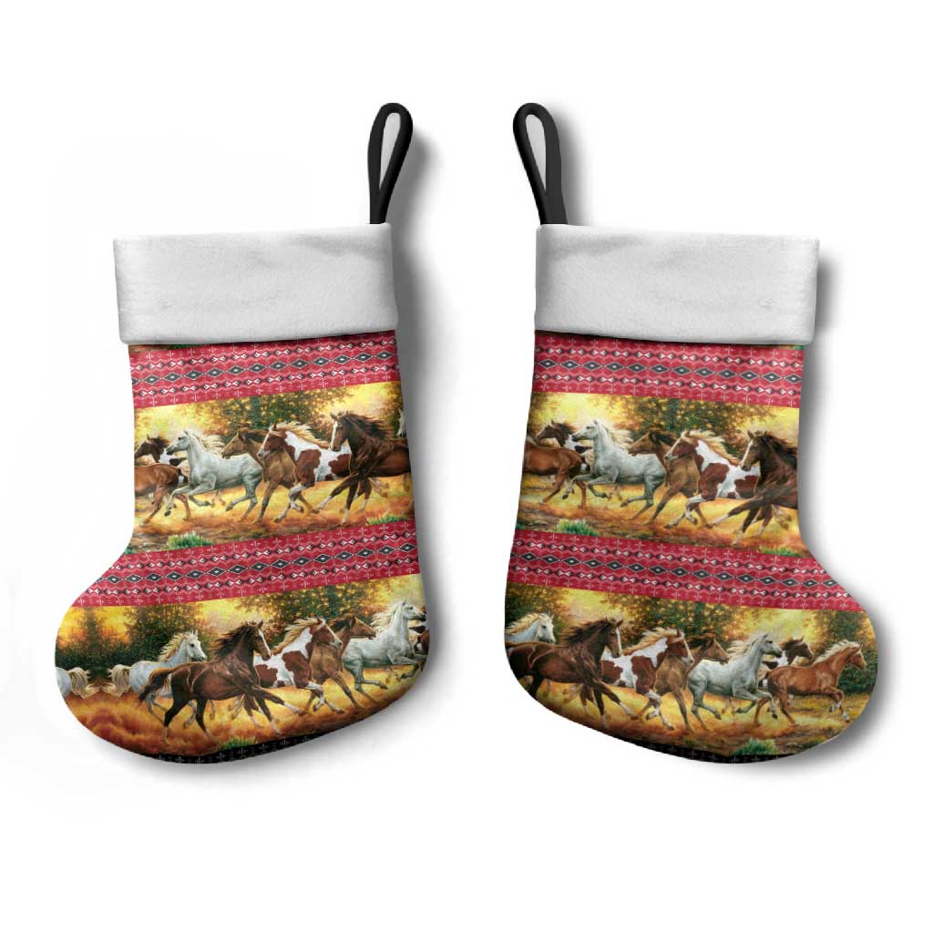 Horse Native American Pattern Christmas Christmas Stocking Xmas Holiday Patterns - Wonder Print Shop