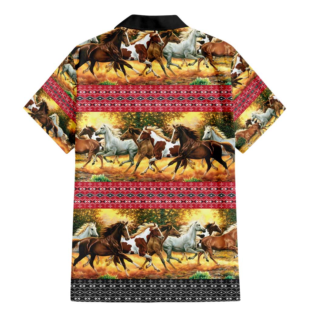Horse Native American Pattern Christmas Christmas Family Matching Mermaid Dress and Hawaiian Shirt Xmas Holiday Patterns - Wonder Print Shop