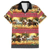 Horse Native American Pattern Christmas Christmas Family Matching Tank Maxi Dress and Hawaiian Shirt Xmas Holiday Patterns - Wonder Print Shop