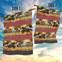Horse Native American Pattern Christmas Christmas Garden Flag Xmas Holiday Patterns - Wonder Print Shop