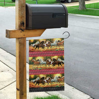 Horse Native American Pattern Christmas Christmas Garden Flag Xmas Holiday Patterns - Wonder Print Shop