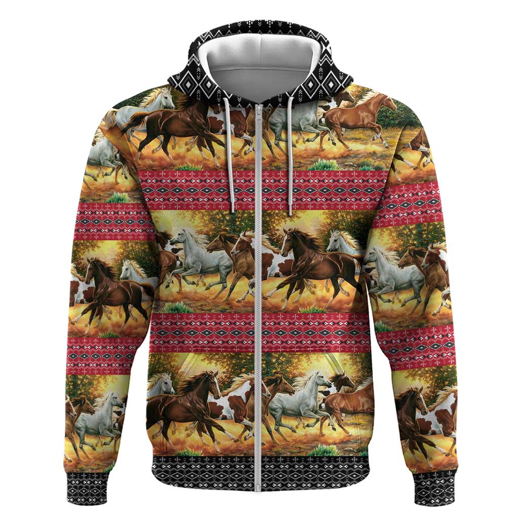 Horse Native American Pattern Christmas Christmas Hoodie Xmas Holiday Patterns - Wonder Print Shop