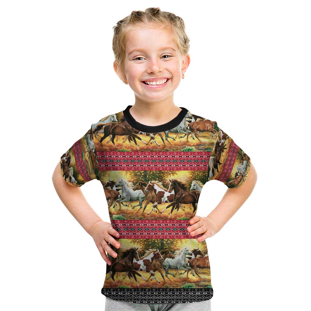 Horse Native American Pattern Christmas Christmas Kid T Shirt Xmas Holiday Patterns - Wonder Print Shop