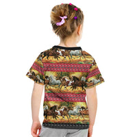 Horse Native American Pattern Christmas Christmas Kid T Shirt Xmas Holiday Patterns - Wonder Print Shop