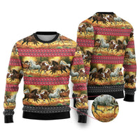 Horse Native American Pattern Christmas Ugly Christmas Sweater Xmas Holiday Patterns - Wonder Print Shop