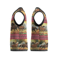 Horse Native American Pattern Christmas Christmas Knitted V-Neck Vest Xmas Holiday Patterns - Wonder Print Shop