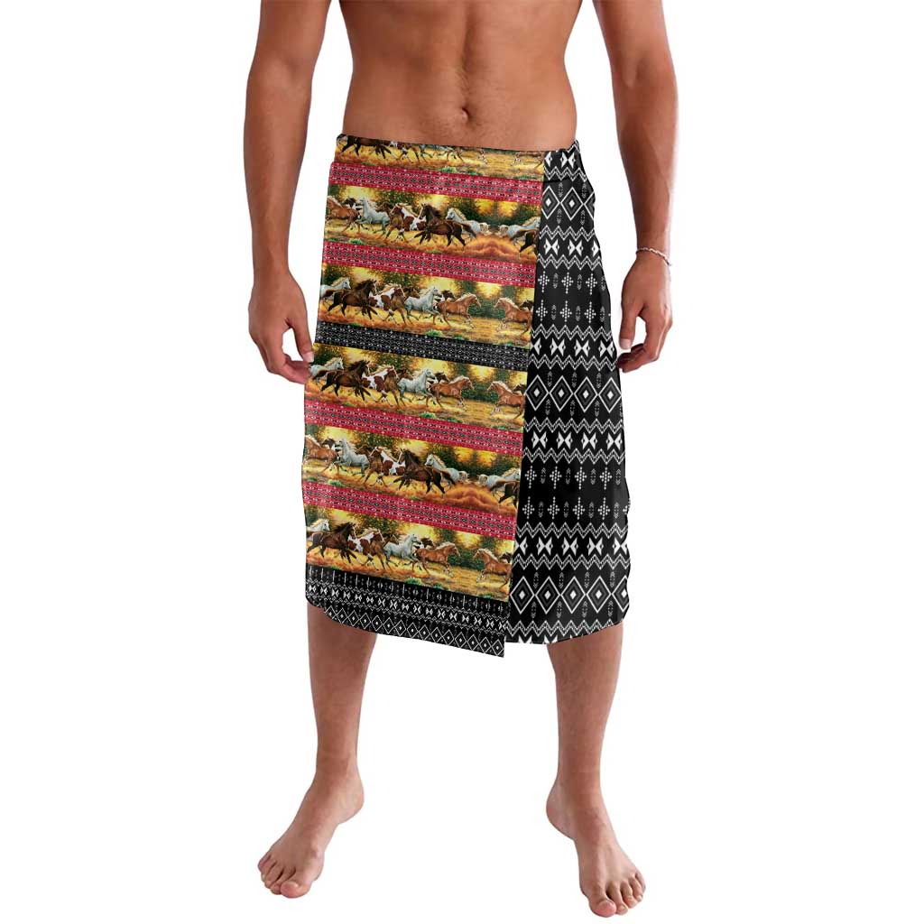 Horse Native American Pattern Christmas Christmas Lavalava Xmas Holiday Patterns - Wonder Print Shop