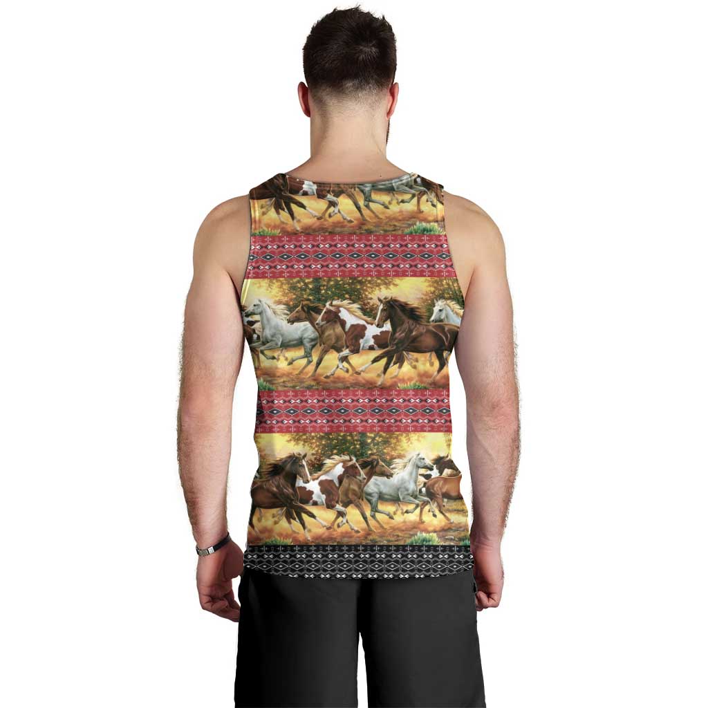 Horse Native American Pattern Christmas Christmas Men Tank Top Xmas Holiday Patterns - Wonder Print Shop