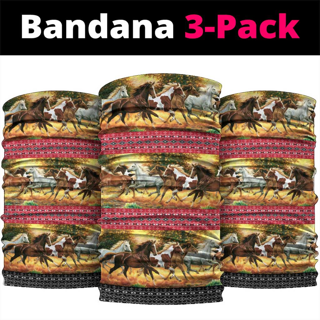 Horse Native American Pattern Christmas Christmas Neck Gaiter Xmas Holiday Patterns - Wonder Print Shop