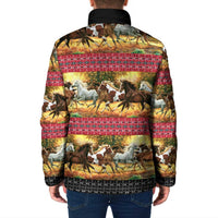 Horse Native American Pattern Christmas Christmas Padded Jacket Xmas Holiday Patterns - Wonder Print Shop