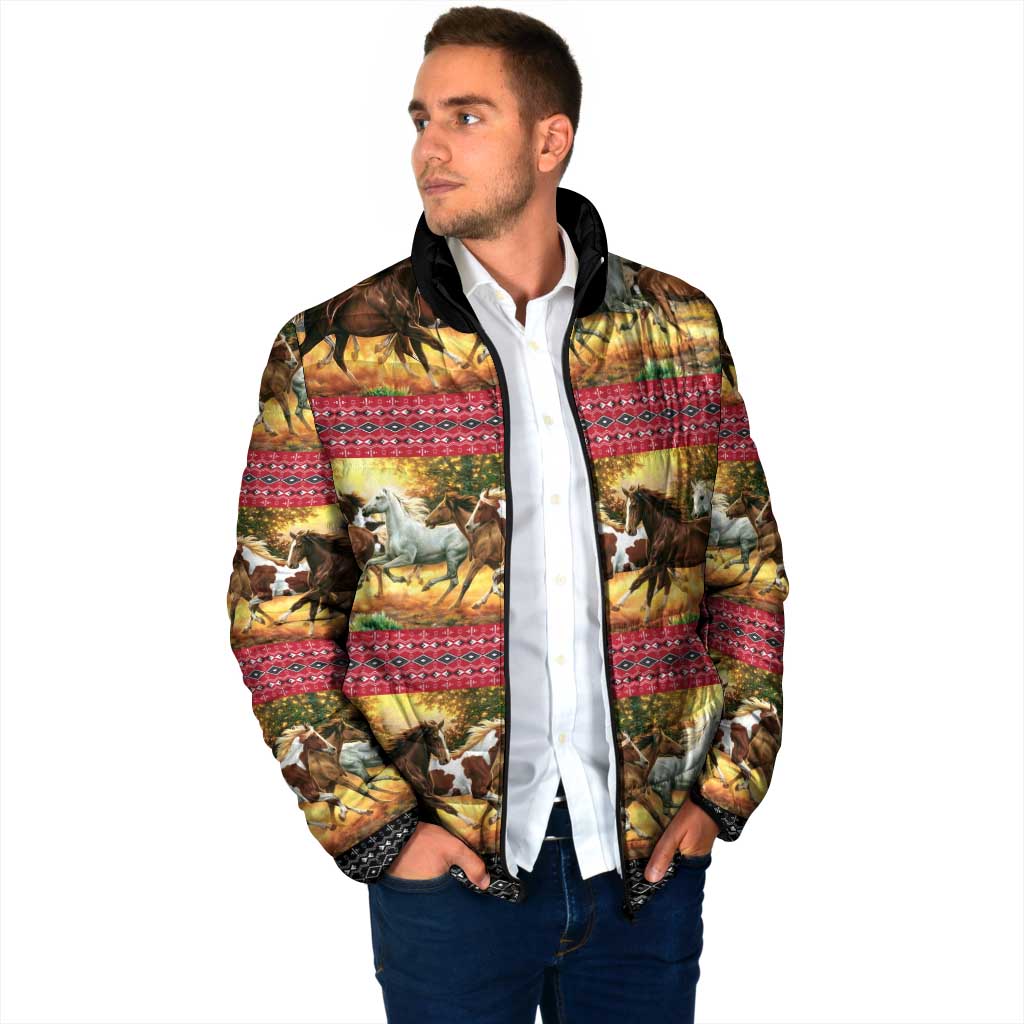 Horse Native American Pattern Christmas Christmas Padded Jacket Xmas Holiday Patterns - Wonder Print Shop