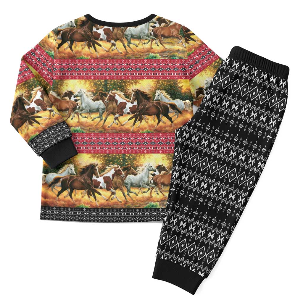 Horse Native American Pattern Christmas Christmas Pajama Set Xmas Holiday Patterns - Wonder Print Shop