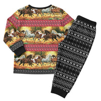 Horse Native American Pattern Christmas Christmas Pajama Set Xmas Holiday Patterns - Wonder Print Shop