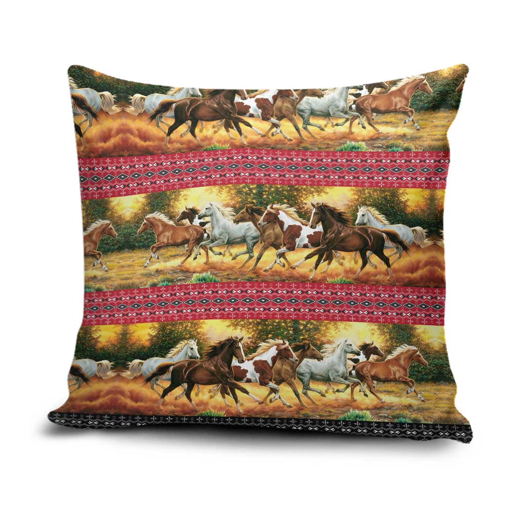 Horse Native American Pattern Christmas Christmas Pillow Cover Xmas Holiday Patterns - Wonder Print Shop