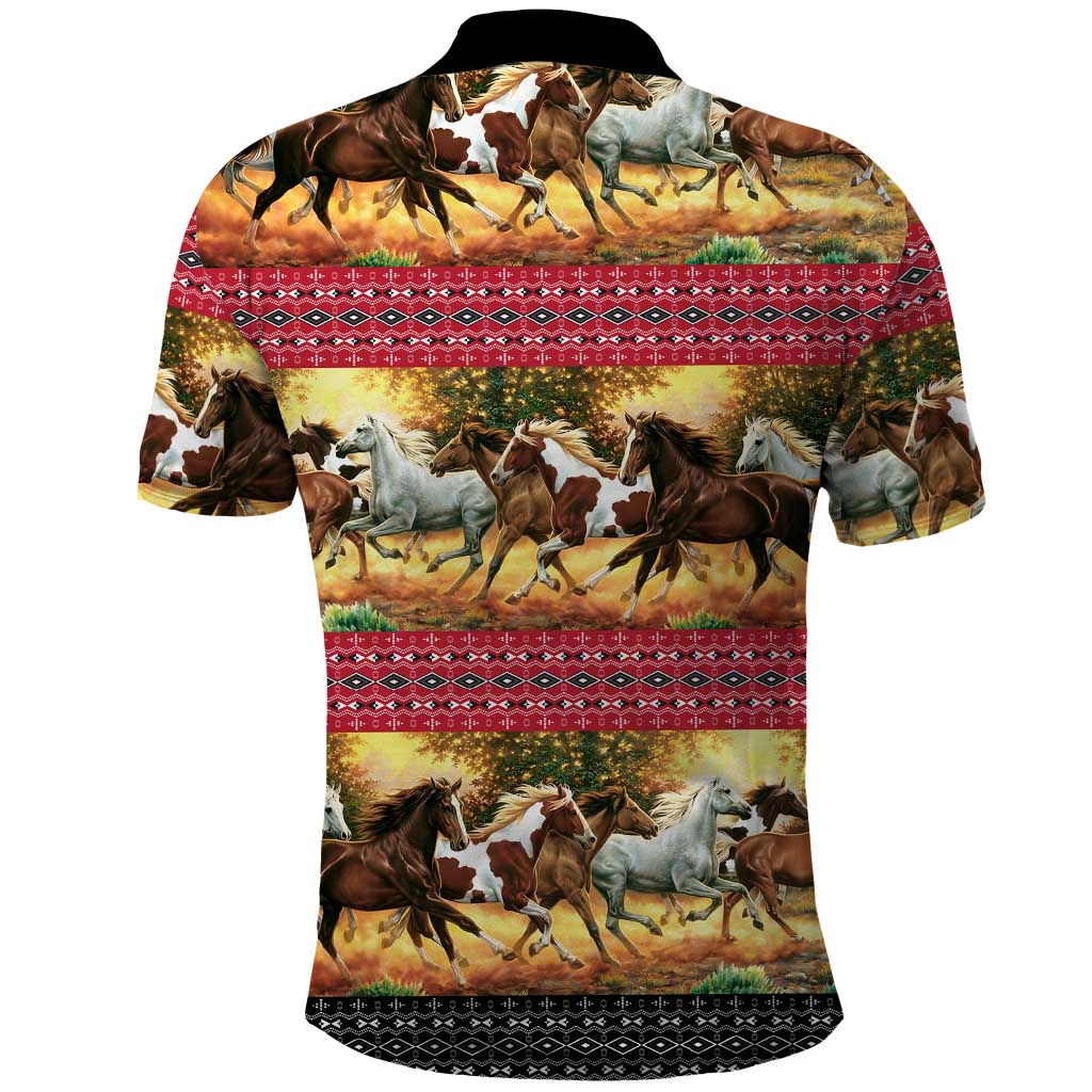 Horse Native American Pattern Christmas Christmas Polo Shirt Xmas Holiday Patterns - Wonder Print Shop
