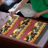 Horse Native American Pattern Christmas Christmas Puzzle Xmas Holiday Patterns - Wonder Print Shop