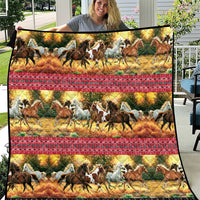 Horse Native American Pattern Christmas Christmas Quilt Xmas Holiday Patterns - Wonder Print Shop