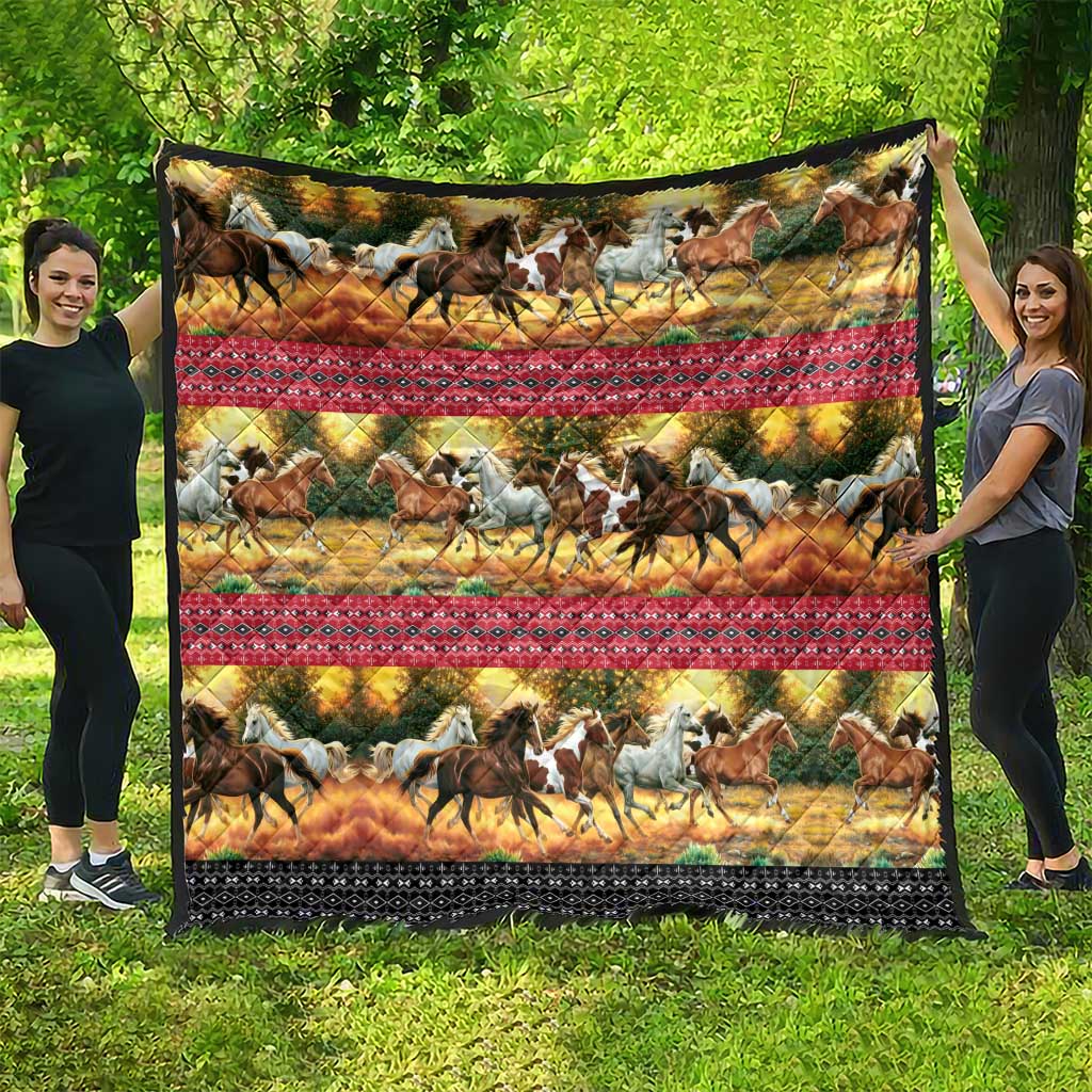 Horse Native American Pattern Christmas Christmas Quilt Xmas Holiday Patterns - Wonder Print Shop