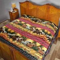 Horse Native American Pattern Christmas Christmas Quilt Xmas Holiday Patterns - Wonder Print Shop