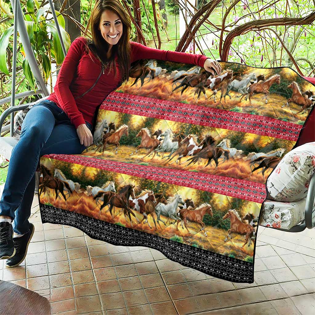 Horse Native American Pattern Christmas Christmas Quilt Xmas Holiday Patterns - Wonder Print Shop