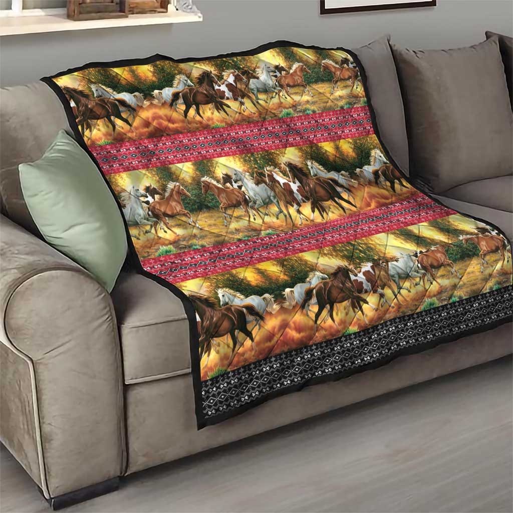 Horse Native American Pattern Christmas Christmas Quilt Xmas Holiday Patterns - Wonder Print Shop