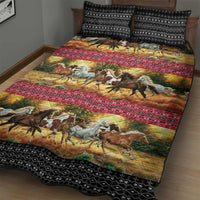 Horse Native American Pattern Christmas Christmas Quilt Bed Set Xmas Holiday Patterns - Wonder Print Shop