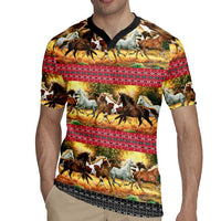 Horse Native American Pattern Christmas Christmas Rugby Jersey Xmas Holiday Patterns - Wonder Print Shop