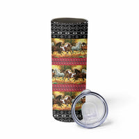 Horse Native American Pattern Christmas Christmas Skinny Tumbler Xmas Holiday Patterns - Wonder Print Shop