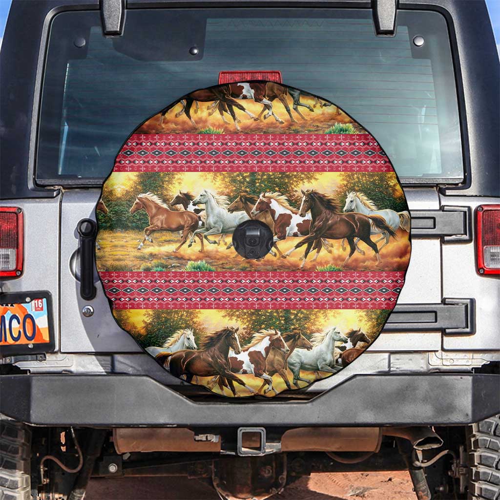 Horse Native American Pattern Christmas Christmas Spare Tire Cover Xmas Holiday Patterns - Wonder Print Shop
