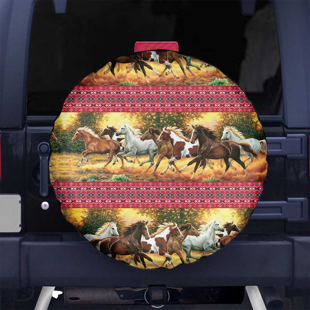 Horse Native American Pattern Christmas Christmas Spare Tire Cover Xmas Holiday Patterns - Wonder Print Shop