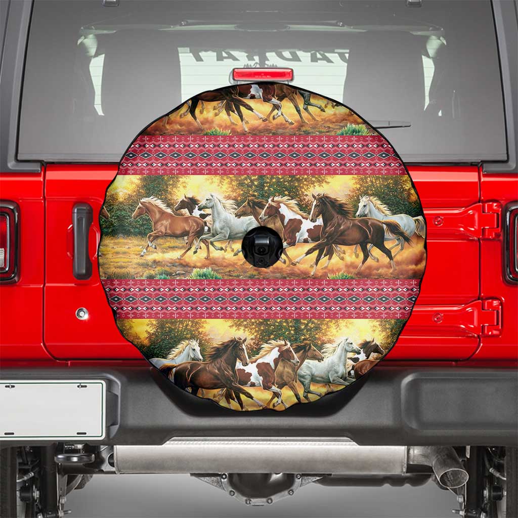 Horse Native American Pattern Christmas Christmas Spare Tire Cover Xmas Holiday Patterns - Wonder Print Shop
