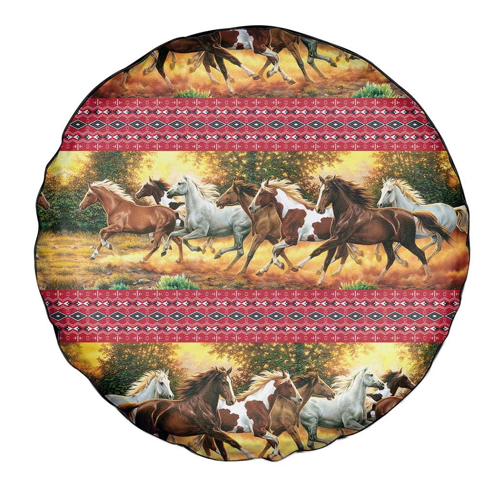 Horse Native American Pattern Christmas Christmas Spare Tire Cover Xmas Holiday Patterns - Wonder Print Shop