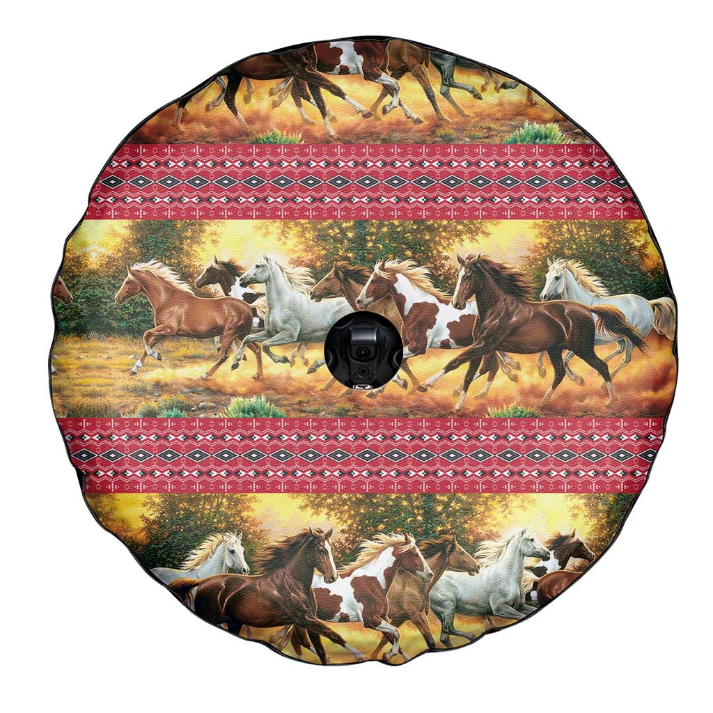 Horse Native American Pattern Christmas Christmas Spare Tire Cover Xmas Holiday Patterns - Wonder Print Shop