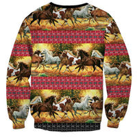 Horse Native American Pattern Christmas Christmas Sweatshirt Xmas Holiday Patterns - Wonder Print Shop