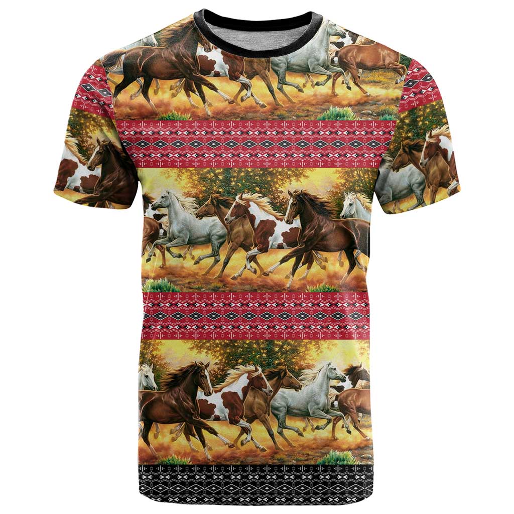Horse Native American Pattern Christmas Christmas T Shirt Xmas Holiday Patterns - Wonder Print Shop