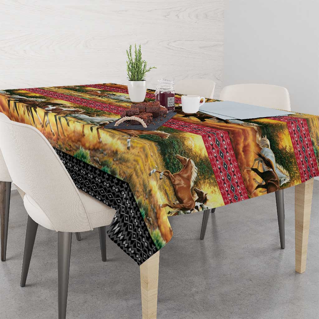 Horse Native American Pattern Christmas Christmas Tablecloth Xmas Holiday Patterns - Wonder Print Shop