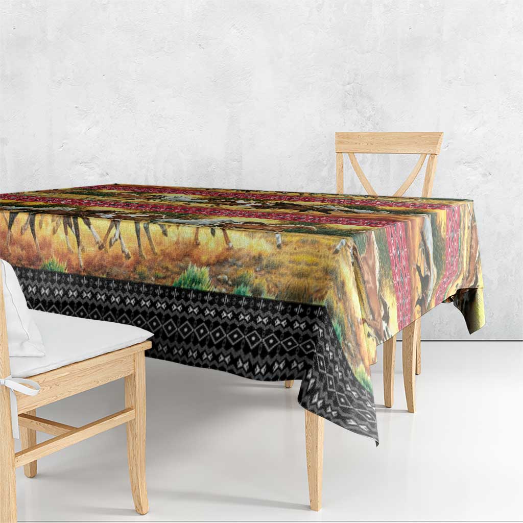 Horse Native American Pattern Christmas Christmas Tablecloth Xmas Holiday Patterns - Wonder Print Shop