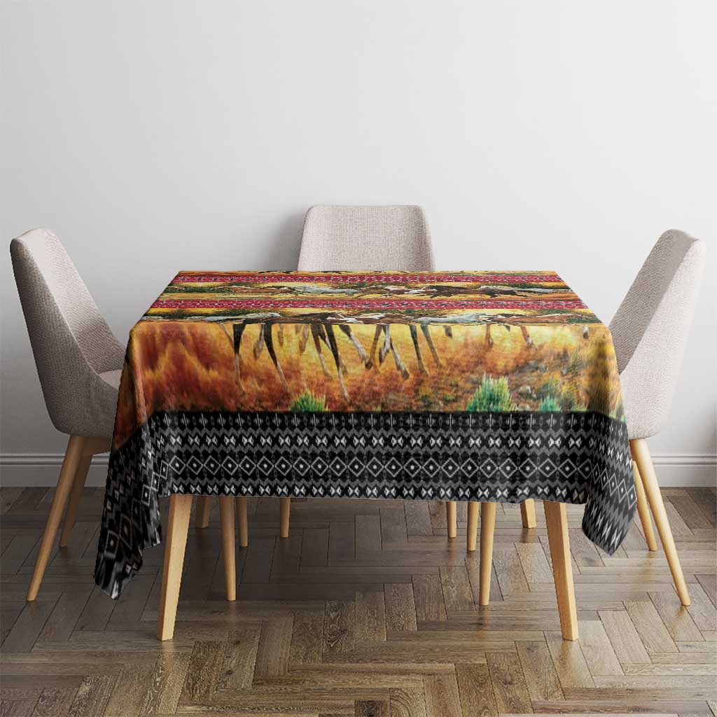 Horse Native American Pattern Christmas Christmas Tablecloth Xmas Holiday Patterns - Wonder Print Shop