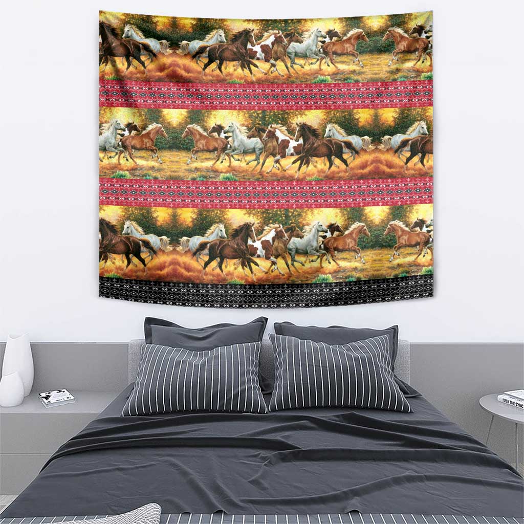 Horse Native American Pattern Christmas Christmas Tapestry Xmas Holiday Patterns - Wonder Print Shop
