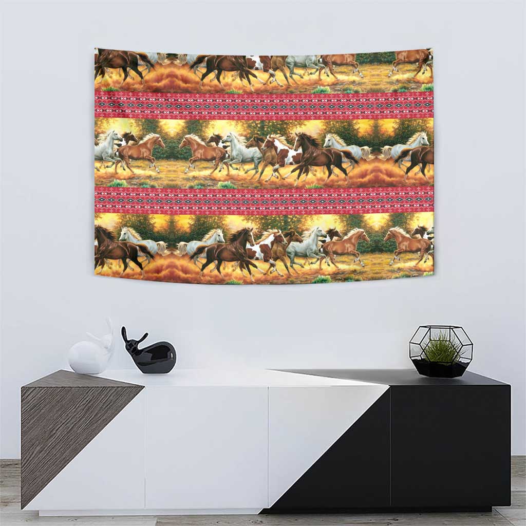Horse Native American Pattern Christmas Christmas Tapestry Xmas Holiday Patterns - Wonder Print Shop