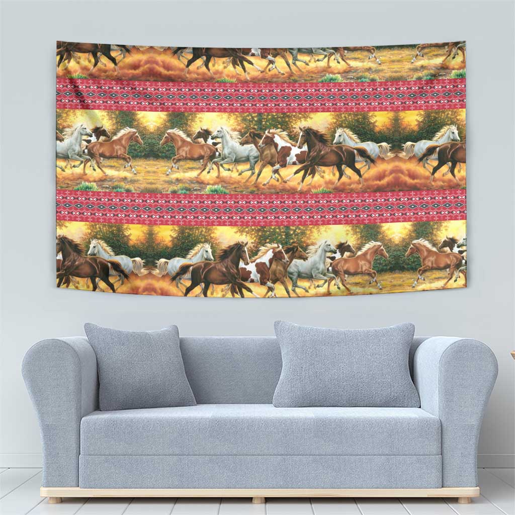 Horse Native American Pattern Christmas Christmas Tapestry Xmas Holiday Patterns - Wonder Print Shop