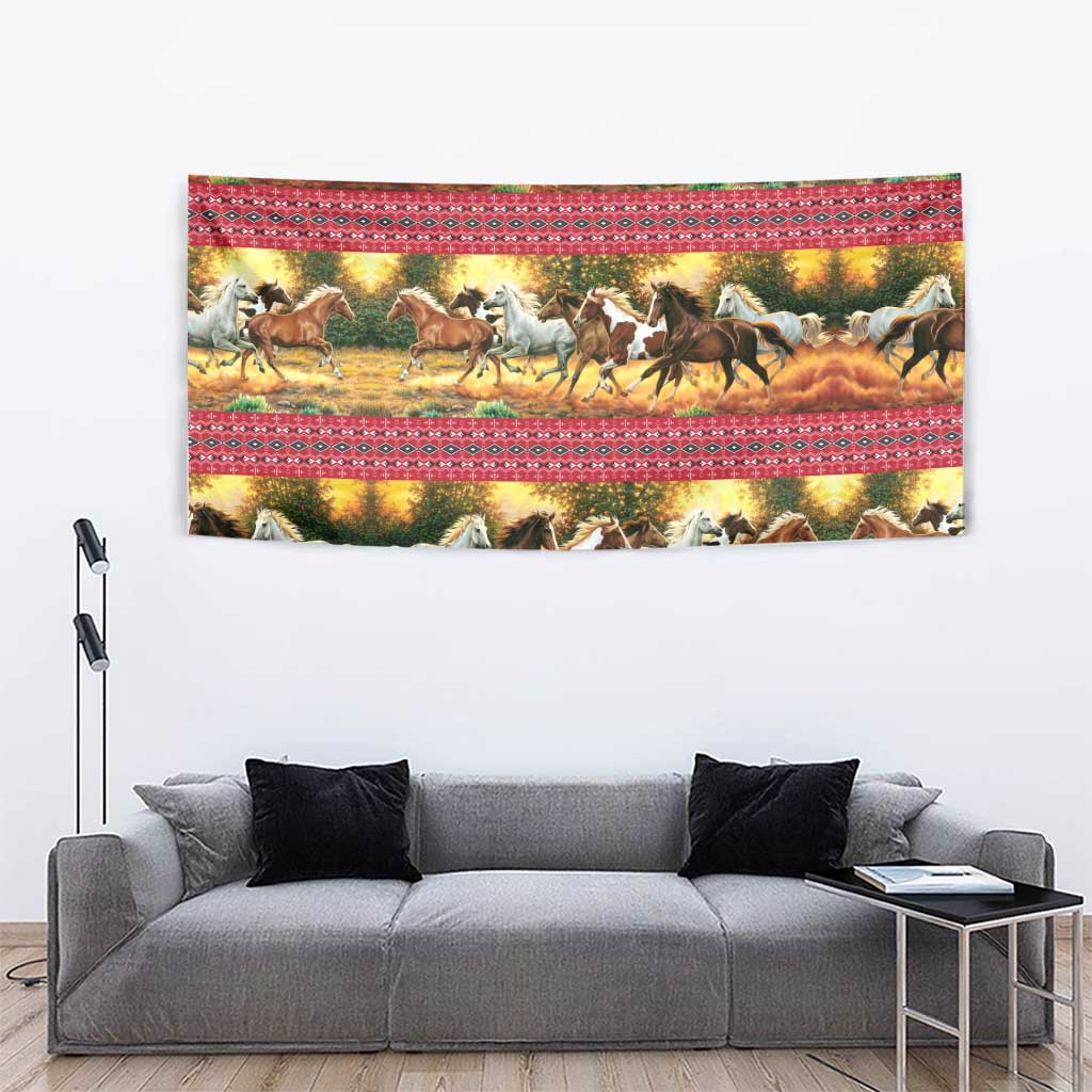 Horse Native American Pattern Christmas Christmas Tapestry Xmas Holiday Patterns - Wonder Print Shop