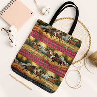 Horse Native American Pattern Christmas Christmas Tote Bag Xmas Holiday Patterns - Wonder Print Shop